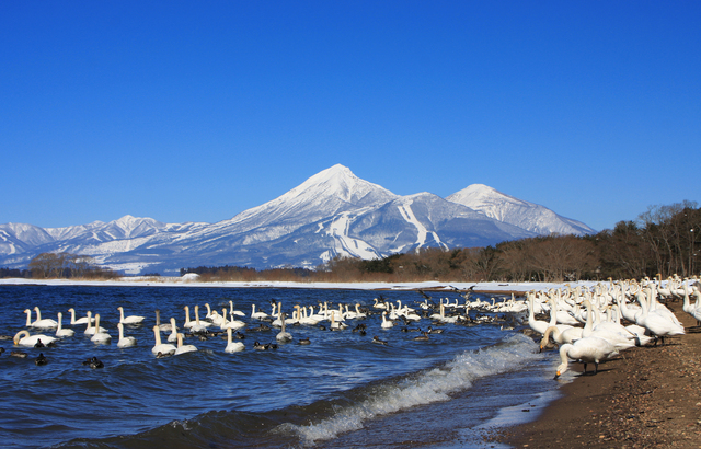 青空と磐梯山