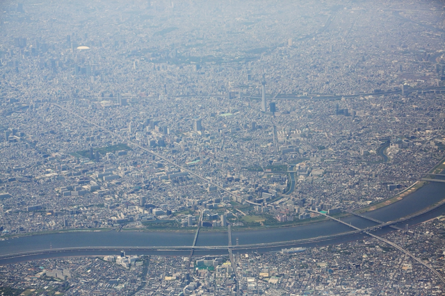 空からの東京の風景